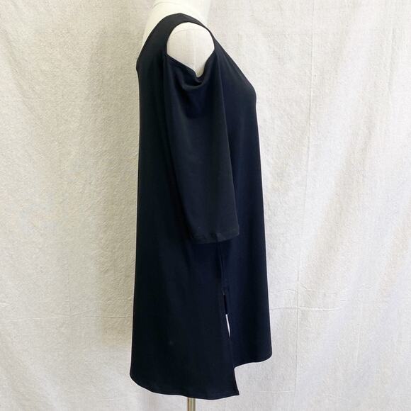 CLARA SUNWOO black Signature Cold Shoulder Tunic size Medium made in USA - Picture 11 of 12